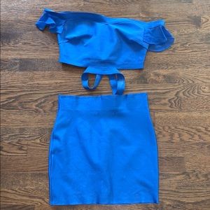 Electric blue two piece set